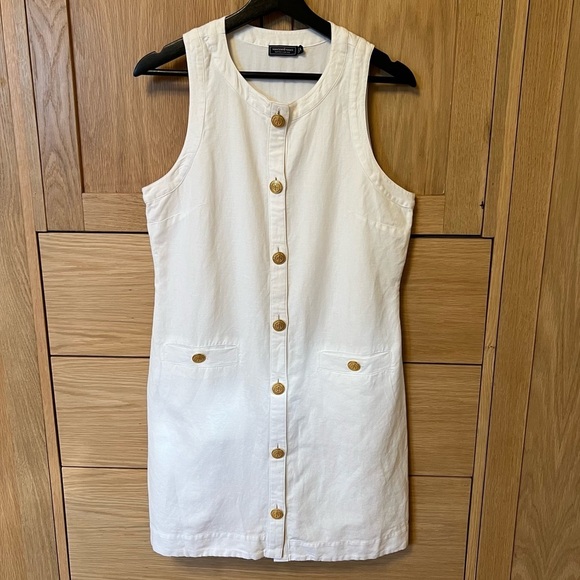 Vineyard Vines Dresses & Skirts - Vineyard Vines Linen Blend Button Front Mini Dress White Small Preppy Old Money